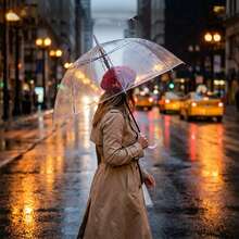 1/6pcs Transparent Umbrella, Sturdy Iron Frame And Handle, 8-Rib Structure, Suitable For Weddings, Outdoor Events, Bachelor Parties, Bridal Photography, Etc. - Multicolor - View 10