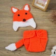 Bộ trang phục chụp ảnh cho bé sơ sinh, bộ đồ hóa trang cáo nhỏ đan thủ công, phụ kiện chụp ảnh cho bé trai và bé gái. - Nhiều màu - Xem 8