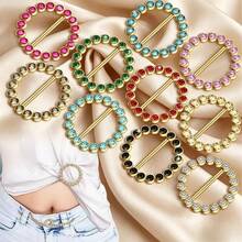 10pcs Multi-Purpose Rhinestone Scarf Rings, Daily Wear And Gift Clothing Clips - Multicolor - View 8