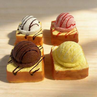 软体食物造型挤压减压球玩具，缓解压力的完美礼物（随机食物形状）