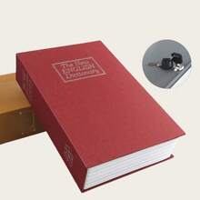 Caja fuerte oculta con forma de libro creativa, disponible en negro, rojo y azul, diseño de tamaño pequeño, se puede usar como alcancía y caja de almacenamiento. Apariencia realista de libro con un fuerte disfraz, opciones de cerradura con llave y cerradura con contraseña, almacenamiento seguro para monedas y artículos pequeños, almacenamiento oculto conveniente para el hogar y la residencia estudiantil - Cerradura de llave - Ver 13