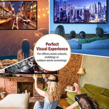 VOJCBKRE 100 Inch 16:9 HD Projector Screen, Foldable Anti-Wrinkle Portable Home Theater Outdoor Indoor Projector Screen, Portable Foldable Projector Screen (With Hooks) - View 5