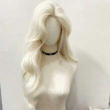 [ PLatinum ]High Temperature Fibre Wig With High Skull Top Layering, White Gold Wavy Wig, Women's Full Cover - PLatinum - View 1