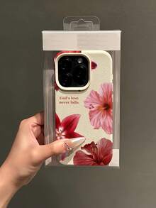 1個白色字母與鮮豔花卉極簡風TPU防震全包覆手機殼，適用於Apple 17、16、15、14、13、12、11 Pro Max、Air及系列 - 彩色 - 查看 4