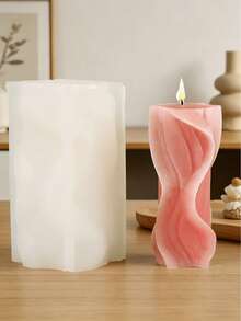 1pc Wave Column Shaped Candle Silicone Mold - A-White - View 6