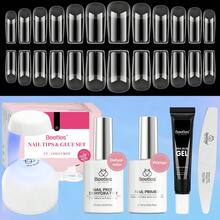 Beetles Gel Nail Kit Short Almond Gift Spree Easy DIY Extension Set Gift For Women - Square Medium 576pcs(Etch-x Nail Kit) - View 1