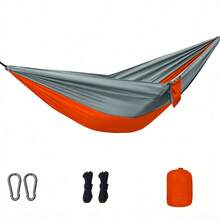 Rede de viagem ultraleve, suporta até 300 kg, respirável e de secagem rápida, acompanha 2 mosquetões premium e 2 fitas de nylon, adequada para uso externo, interno e no jardim, equipamento de camping. - Multicolorido - Ver 6