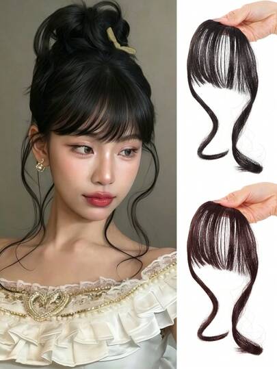 Tóc mái bồng bềnh 30cm với phần tóc mai dài, gợn sóng, phù hợp cho sử dụng hàng ngày, dự tiệc, kỳ nghỉ và đi học.