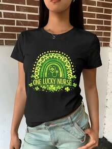 Dam-T-shirts - Svart - Visa 2