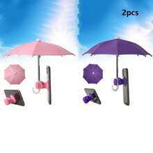 Clip Phone Umbrella For Sun-Cell Phone Umbrella Sun Shade Suction Cup Stand,Phone Sun Umbrella,Mini Phone Parasol,Mobile Phone Holder Compatible,Multi-Functional Detachable Clip-On Mini Parasol,For Summer Holiday Outdoor Beach Travel Phone Stand - Multicolor - View 22