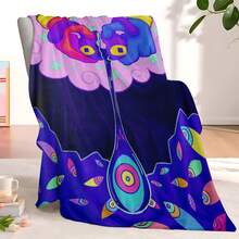 TADC Frog Jax Flannel Throw Blanket, The A-Amazing D-Digital Circus Cartoon Art Design, Soft Cozy Reversible Plush For Couch, Unique Pop Culture Gift For Fans,  Wall Home Decor For Bedroom Living Room - 多色13 - 查看 4