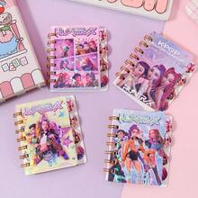 2pcs Mini Laser Spiral Notebooks, K-POP D-Emon H-Unters Themed Portable Memo Pads, Pocket Diaries - Multicolor - View 3
