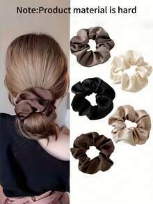 24/12/10pcs Set Women Solid Color Satin Silk Hair Scrunchies, Soft Satin Elastic Hair Ties, Non-Damaging, Suitable For High Ponytail And Daily Wear Hair Ties Beauty Home Hair Accessories Hair Rubber Bands - Multicolor - View 2