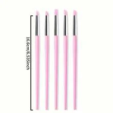 5pcs Nail Art Pen Set, White Or Pink Handle Dotting Tool With Rhinestones, Silicone Stamper Brush For Nail Art - Multicolor - View 3