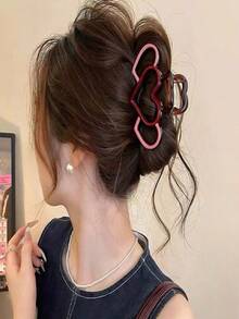 Elegant Retro High-End Chic Summer Heart-Shaped Hair Clip, Suitable For Daily, Casual, Outing, Party, Beach, Travel, Ideal Gift For Girlfriend, Valentine's Day, Mother's Day, Halloween, Christmas - Heart-shaped Hair Clip - View 2