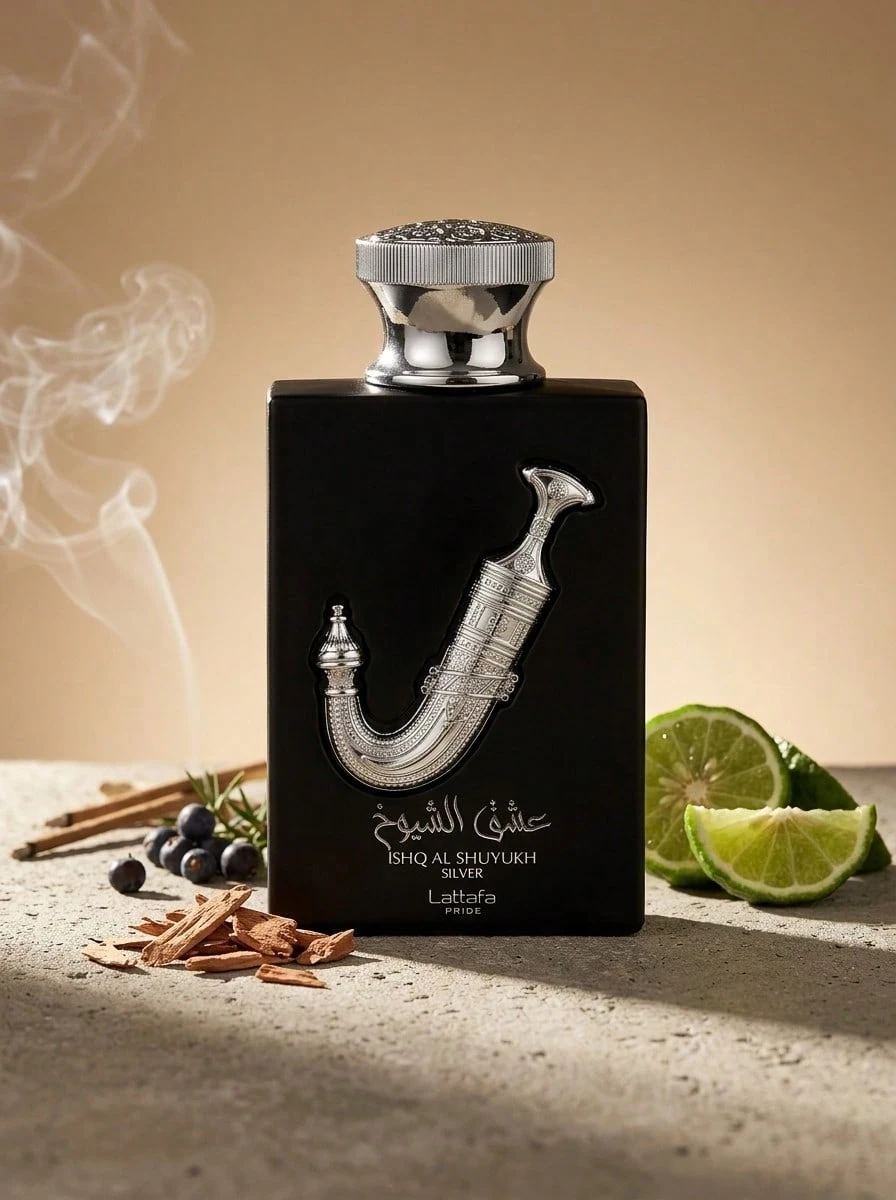 Lattafa Pride Ishq Al Shuyukh Silver 男士淡香水喷雾 EDP 香水 3.4 盎司/100 毫升 木质东方现代男性庄严奢华男友丈夫父亲兄弟生日毕业派对旅行露营户外学校校园旅行节日周年纪念秋季万圣节秋季外观庄严奢华夜晚魅力商务休闲永恒传统 - EDP - 查看 1