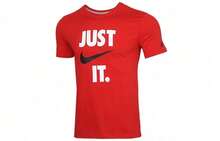 Nike Sportswear 字母印花圓領美式復古多巴胺短袖T卹 - 紅色 - 查看 11