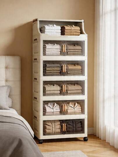 40cm/15.7in - 60cm/23.6in Wide Plastic Storage Cabinet, Multi-Layer Foldable Storage Box, Kitchen Dining Utensil Cabinet, Kitchen Organizer Rack, Living Room Toy Cabinet, Slim Gap Organizer, Kitchen Slim Storage Cabinet, Christmas Gift, Storage Box, Under Bed Storage