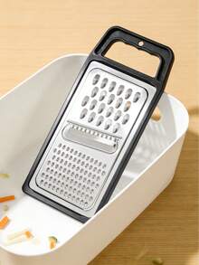 1 pieza Rallador y rebanador multifunción de acero inoxidable para verduras, frutas, calabacín, zanahoria, patata, pepino, queso, ensaladas, fideos y talla grande, herramienta de cocina - Multicolor - Ver 9