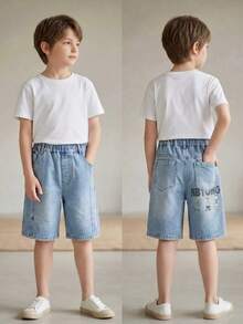 Quần short denim rộng rãi cho bé trai, mùa hè - Rửa trung bình - Xem 7