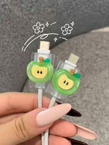 2个装苹果数据线保护套，安卓和苹果充电器防弯折手机防咬充电保护套 - 彩色 - 查看 2