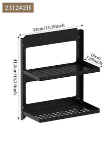 1 pieza Estante de almacenamiento de cocina plegable montado en la pared con ganchos, solución ahorradora de espacio para encimera de cocina y comedor, organizador de almacenamiento de cocina - Estantes de cocina - Ver 13