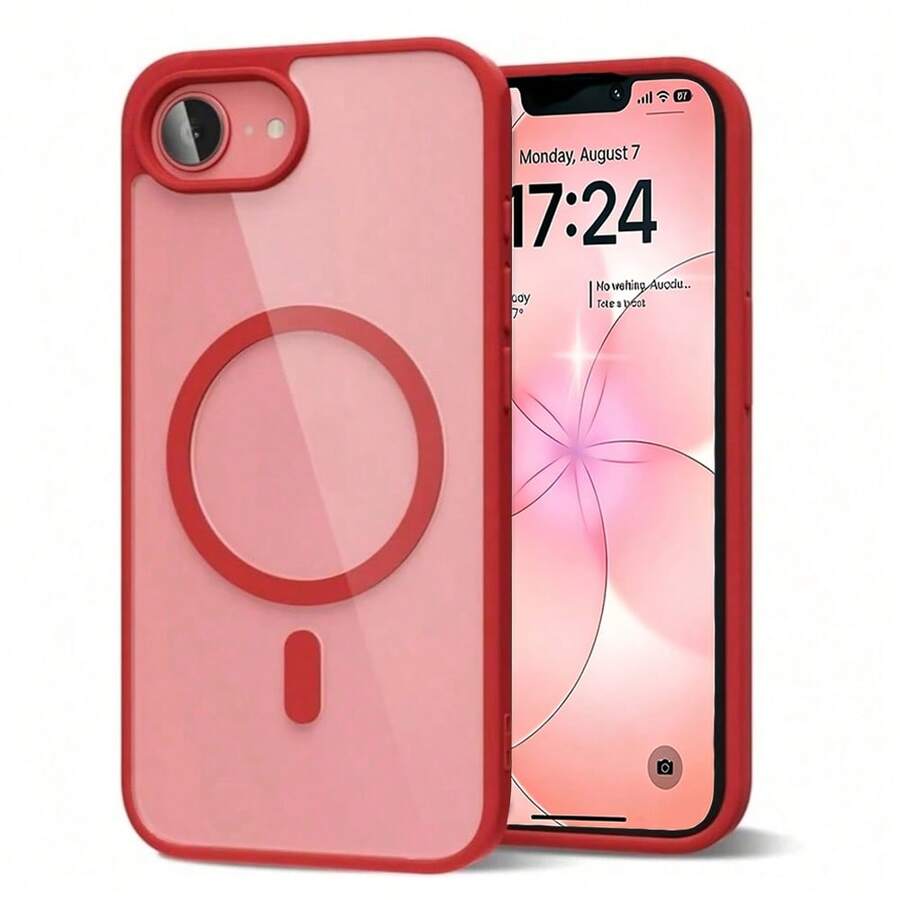适用于苹果 17E、7、8、SE2、17、16、15、14、13、12、11、SE3、7 Plus、8 Plus、16e、13 mini、12 mini 的奢华磁吸无线充电保护壳，配备柔软边框和透明硬质背板，适用于 17 Pro Max，夏季款