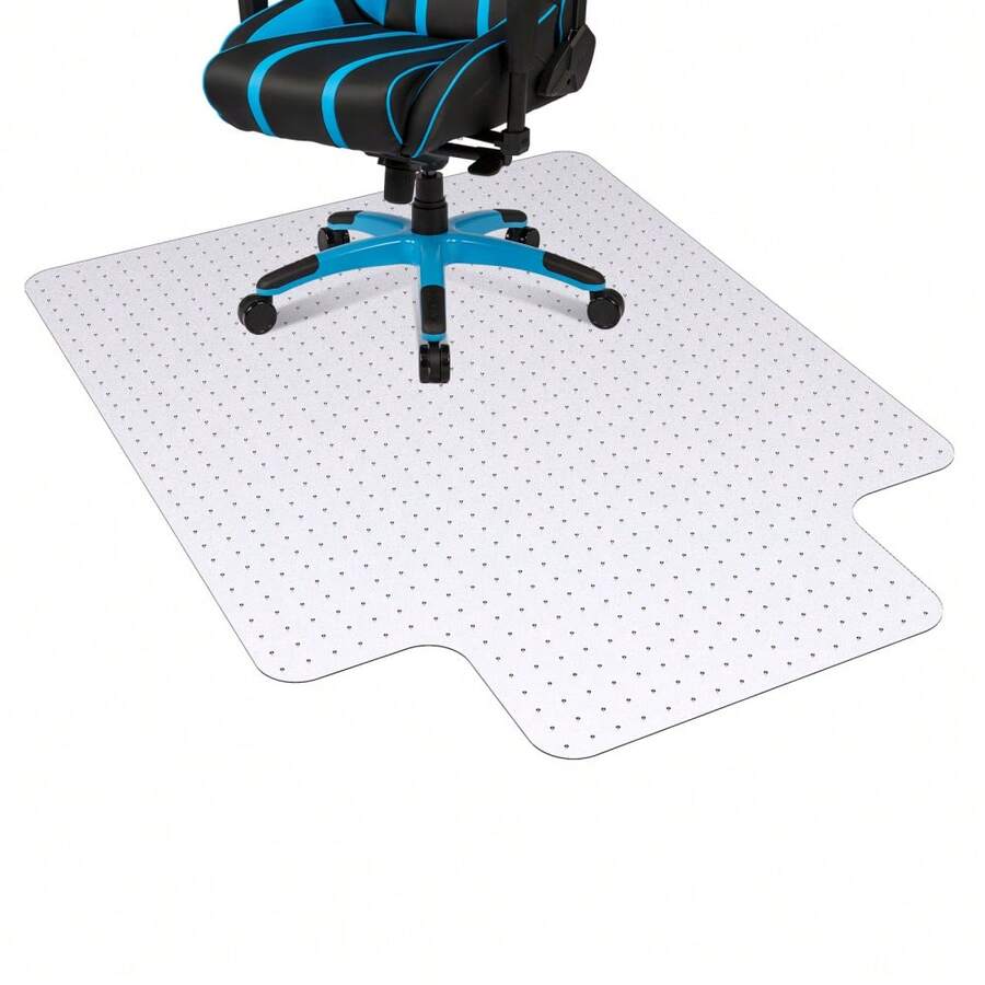 Alfombrilla antideslizante de alta resistencia para silla de oficina – Protector de suelo de plástico duradero para alfombra y madera – Deslizamiento fácil para sillas de ordenador y gaming, rectangular, 45" x 53" – Clavos convexos de 2 mm - Clavo cuadrado de 2 mm - Ver 1