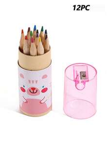 36 piezas Juego de lápices de colores cortos y creativos en tubo, mini lindos con sacapuntas incorporado, lápices de dibujo y colorear para estudiantes, adecuado para útiles escolares, regalos de papelería, surtido de colores aleatorios - por defecto - Ver 17