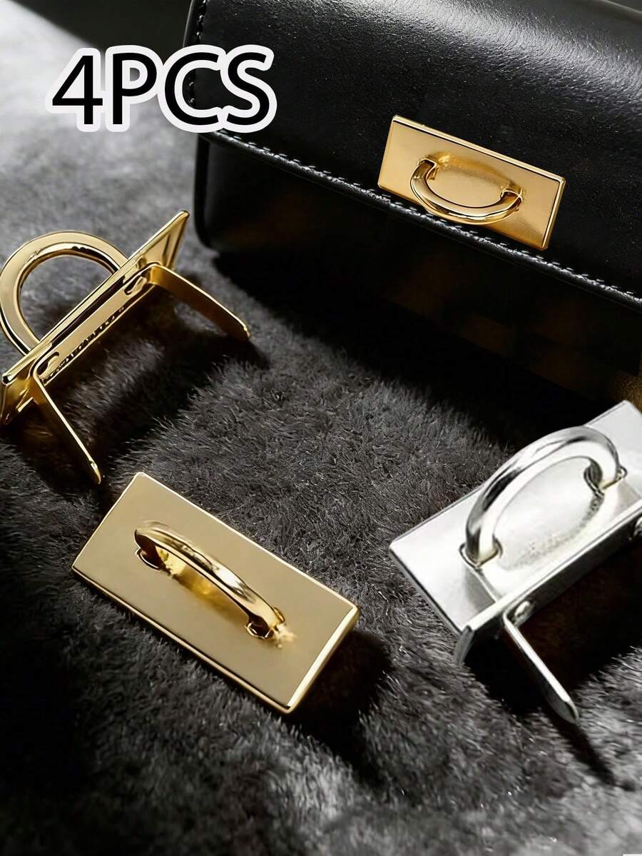 4pcs Heavy-Duty Zinc Alloy Arched Buckle Clasp, Diy Wallet Handbag Hardware Accessories, Half Circle Arch Bridge Base, Lock Base With Foot Decoration Base,Adjustable Rust-Resistant, Handmade Bag Materials, Fashion Designer Tools, Diy Wallet Making,Travel Bag,Suitable For Fashion Lovers, Pragmatists, Diy Lovers, Unisex - Multicolor - View 1