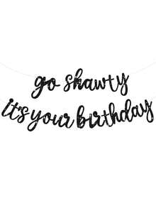 Banner "Go Shawty It's Your Birthday" - Không cần tự làm, chủ đề Hip Hop, banner chúc mừng sinh nhật đã được xâu sẵn, biển hiệu chúc mừng sinh nhật chủ đề Rap dành cho nam và nữ, đồ dùng trang trí tiệc sinh nhật màu đen. - Biểu ngữ sinh nhật Black Go Shawty - Xem 8