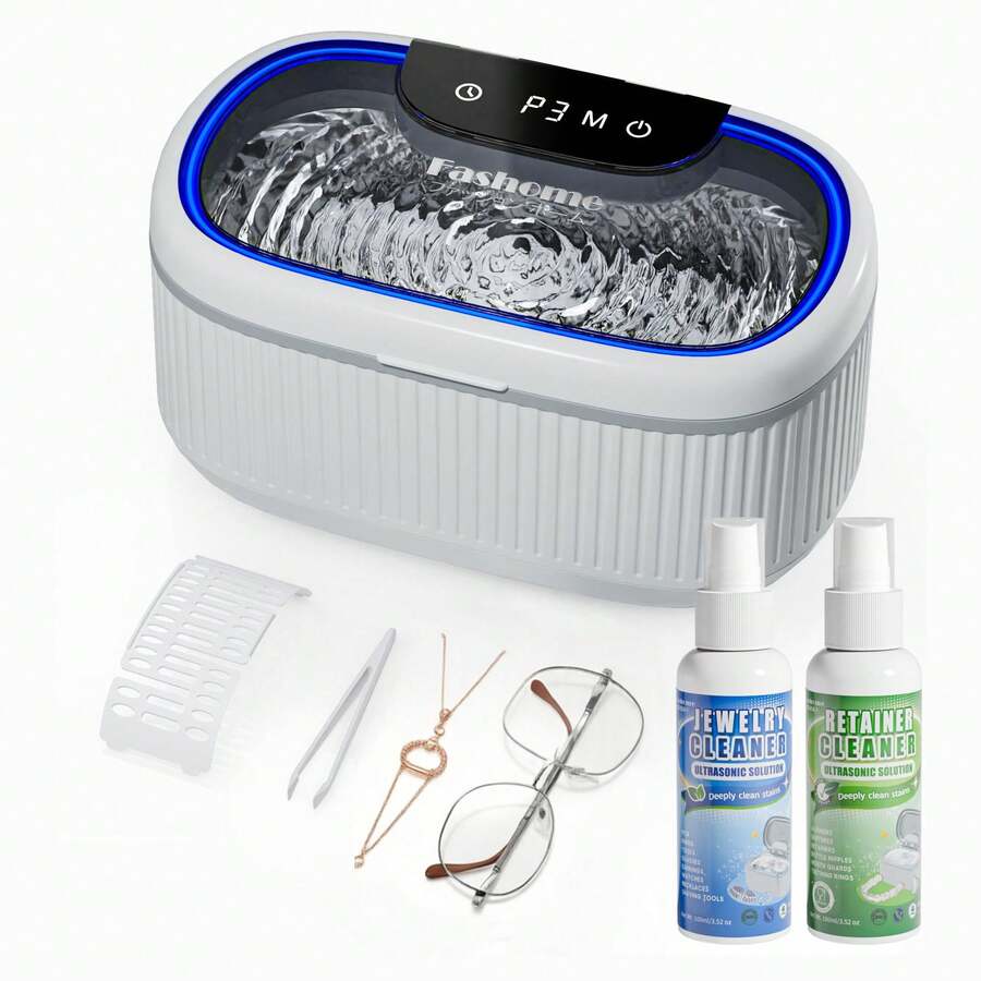 Ultrasonic Cleaner Machine, 550ml Eyeglasses Jewelry Cleaner, 45kHz Ultrasonic Cleaner For Glasses Rings Watch Band, 5 Timer, 3 Power Levels, Degas Mode Deep Cleaning - UK Plug(220-240V) - View 1