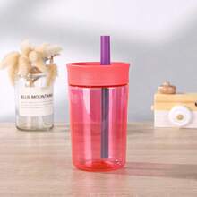 1 bình nước nhựa có ống hút hình hoạt hình 12oz, chống rò rỉ và chống bỏng, cốc du lịch di động phù hợp cho ba lô, cắm trại ngoài trời, cốc uống nước, quà Giáng sinh, bình giữ nhiệt, quà tặng cho nữ. - Nhiều màu - Xem 10