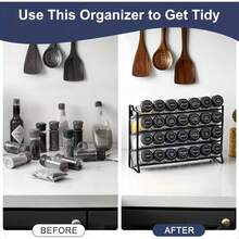 Four-Tier Metal Spice Rack Kitchen Countertop Organizer - Durable Multi-Layer Design, Space-Saving, Ideal For Home Cooking And Baking, Father's Day Gift - Multicolor - View 11