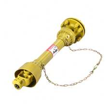 Eje de transmisión PTO de servicio pesado Serie 4 para maquinaria agrícola – Eje de 1-3/8" con 6 dientes en ambos extremos – Telescópico de 31.5" a 41" – Mecanismo de agarre antideslizante – Ideal para cortadora rotativa de tractor, segadora de acabado, implementos Bush Hog - Amarillo | Con embrague - Ver 2