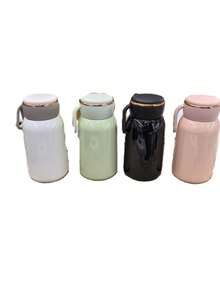 NOVO Garrafa Térmica Mini Macaron: Estilo e Praticidade em Cores Suaves 300ml - rosa - Visão 8