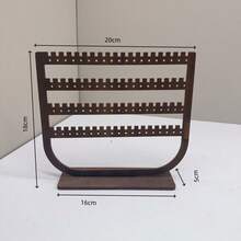 木质悬挂式首饰收纳架，胡桃木首饰展示架，吊坠项链收纳架，3/4层耳环展示架 - 彩色 - 查看 4