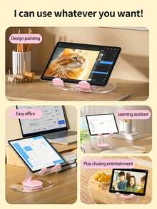 New Creative Aluminum Alloy Phone & Tablet Stand, Foldable & Height Adjustable Desktop Holder - A - View 4