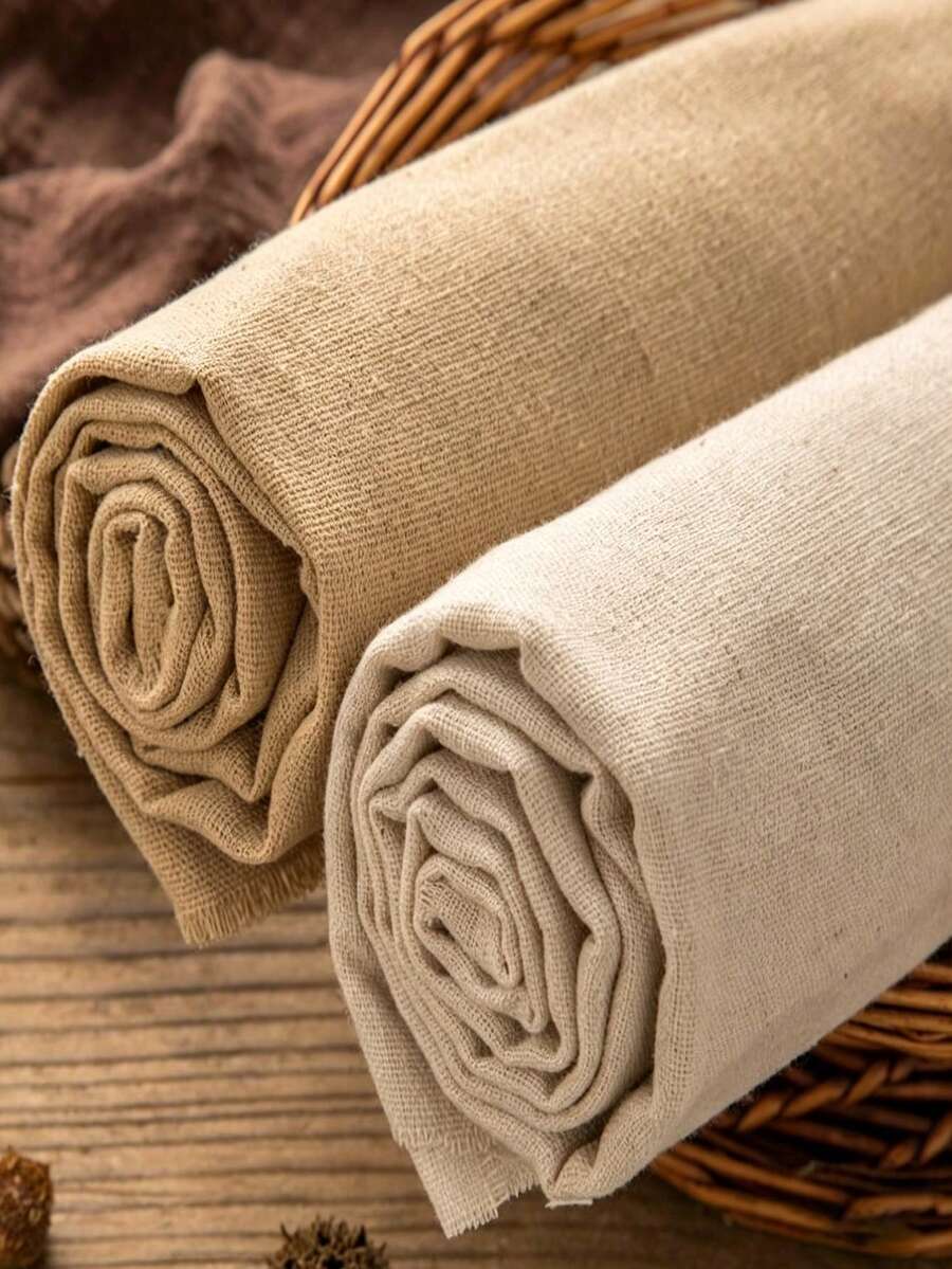 1pc Cotton-Linen Blended Linen-Look Fabric, Breathable Handmade DIY Clothing, Tablecloth, Pillow Cover, Background Cloth Material - Polyester Cotton Linen - View 1