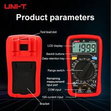 1pc UNI-T UT131A Compact Digital Multimeter, Pocket-Sized Multimeter, Burn-Proof, Multifunction Smart Meter, Electrical Multimeter - Red - View 8