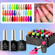 Beetles Spring Gel Polish Set - Fingertip Palette, 32 Colors Valentines Polish Set With Base Top Coat - 20 Colors Rainbow Neon - View 1
