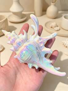 1pc Creative Seashell Design Hair Claw Clip, Shark Shaped Summer Beach Style Hair Accessory For Travel & Vacation - Multicolor - View 8