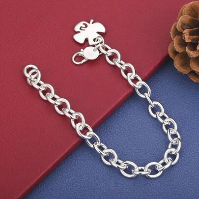 Pulsera de trébol de cuatro hojas chapada en plata de ley 925 para mujeres, joyería de boda de moda, accesorios para fiestas de Navidad