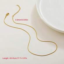 10条装不锈钢可调节蛇骨素链，女士高端轻奢时尚流行首饰礼品派对 - 10PCS蛇骨鏈40+5+片 - 查看 8