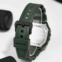Đồng hồ kỹ thuật số Casio W-218H-3B màu xanh quân đội cổ điển hình vuông, chống nước 50M, có đèn LED, dành cho học sinh. - Một cỡ - Xem 8