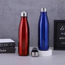 1 pièce Bouteille d'eau isolée 500 ml/16,9 oz, bouteille d'eau en acier inoxydable de forme de cola sous vide, unisexe pour sport de plein air et voyage, double paroi, pour la rentrée - Multicolore - Voir 4