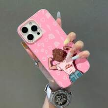 Mujer fuerte haciendo alarde de poder femenino sobre fondo rosafunda de teléfono Fundas compatibles con ,Apple,VIVO,OPPO,,, y Honor.Fabricadas en silicona TPU,ofrecen protección contra golpes y caídas. - Rosa - Ver 4