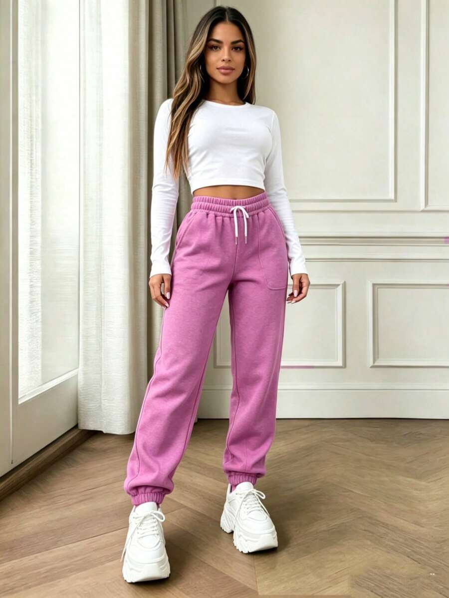 Pantalones casuales con múltiples bolsillos y botones, elegantes y lindos, de peso ligero, en estilo Y2K. Adecuados para volver al colegio, graduación, clubes, fiestas de cumpleaños, Halloween, Año Nuevo, Acción de Gracias, conciertos, gimnasios, playas, vacaciones, negocios, uso diario en el aeropuerto, estilo callejero, Día del Maestro, primavera, verano, otoño e invierno. - Rosa vieja - Ver 1