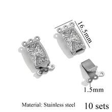 Conjunto de 10 peças de fechos e conectores de aço inoxidável 304 para confecção de colares e pulseiras DIY - fivela - Ver 11