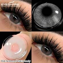 EYESHARE 1 Pair Soft Natural Look Brown Lenses Gray Beautiful Pupils Color For Eyes Blue Eye Contacts Of The Yearly, 14.0mm - ICEGRAY - View 5